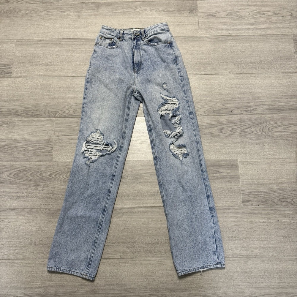 PacSun 90's Boyfriend Blue Jeans Womens 26 Distressed 100% Cotton Denim